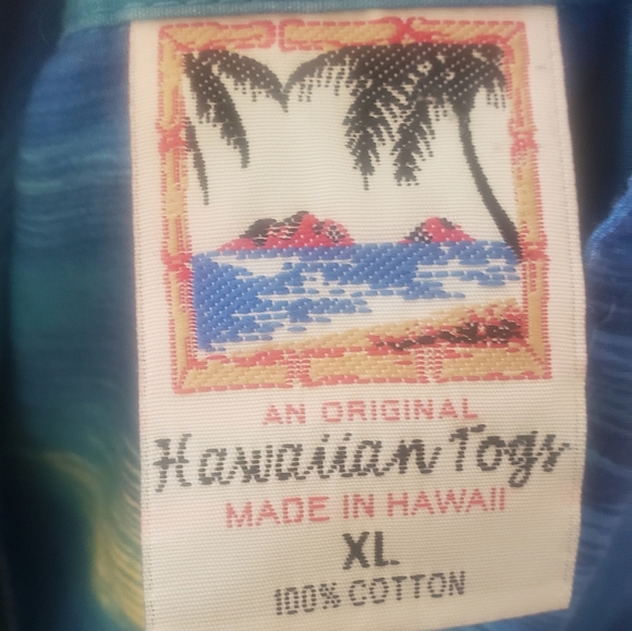 Hawaiin Togs xl unisex Beach scape print button down half sleeve - Picture 8 of 9